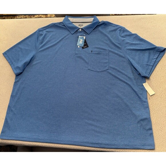 IZOD SALTWATER POLO SHIRT MEN'S 4XB BLUE NWT UPF 30 WICKING BIG & TALL - Picture 1 of 6